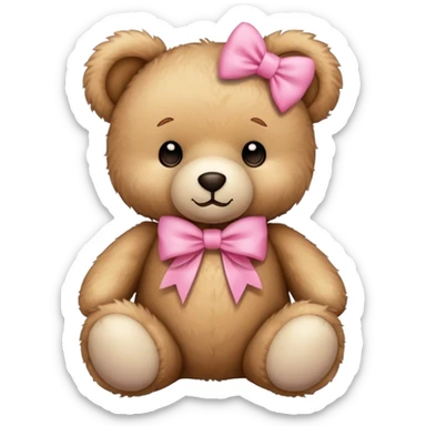 Teddy Bear with pink bow  sticker