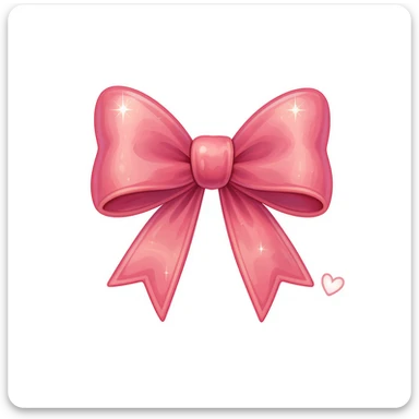 bow emoji, cute and shiny, with a heart accent, no background sticker