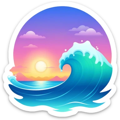 magical gradiant sea sticker