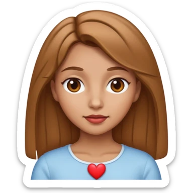 Light brown hair, tan lady heart eyes sticker
