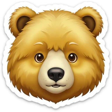 Golden bear face  sticker