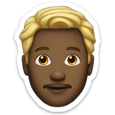 A black man with blond and silky hair sticker