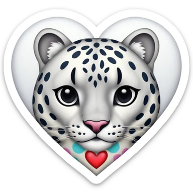 Snow-Leopard-patterned heart sticker