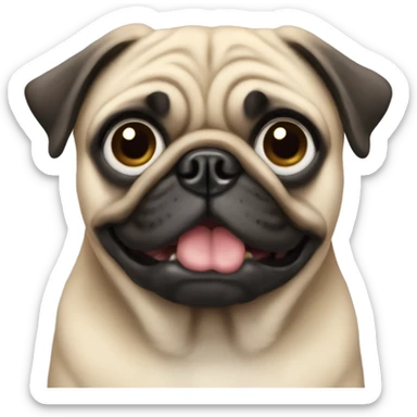 Pug dog who lost an eye sticker