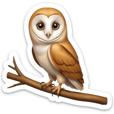 barn owl on branch sticker