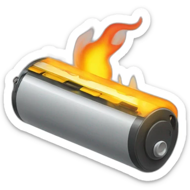 a battery burning sticker