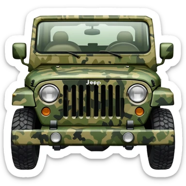 military jeep vehicle with camouflage pattern sticker