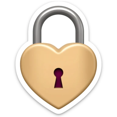 beige heart-shaped lock with key burgundy sticker