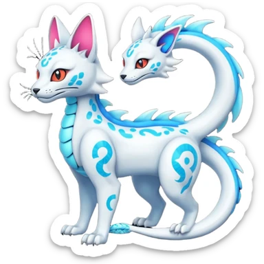 Neon Vibrant Pulsating Trail-glowing Chromatic Trico-Serval-Absol-Salamence-Silvally-Dragon-Snake-fusion-hybrid sticker