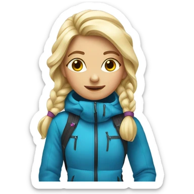 Blond girl skiing  sticker