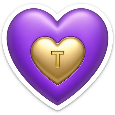 The golden Letter “t” inside a Purple Heart sticker