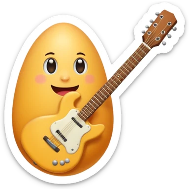 Egg playing a guitar sticker