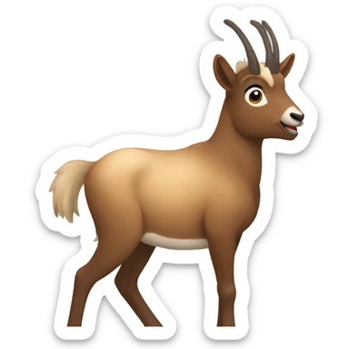 happy smiling brown chamois left hoof pointing up sticker