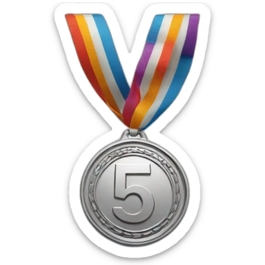 Metal 5th place medal sticker