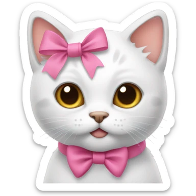 Cat with pink bow sticker