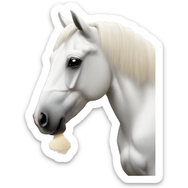 Horse checking what white flour smells like sticker