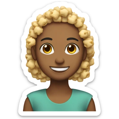 a alíen with popcorns sticker