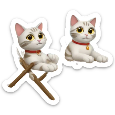 Two Russian cats on vacation  sticker