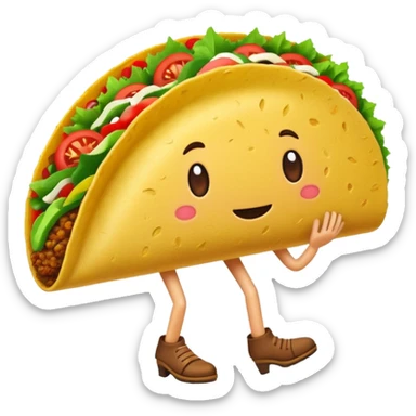 Taco with legs sticker