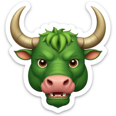 Big green bull sticker