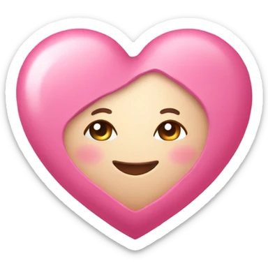Cute heart pink sticker