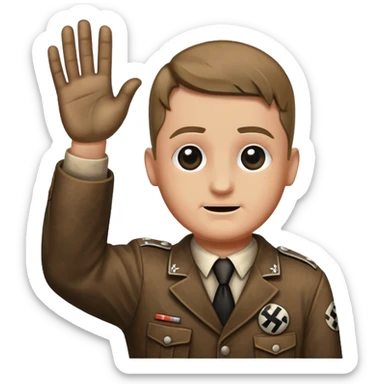 Nazi salut with nazi cross sticker