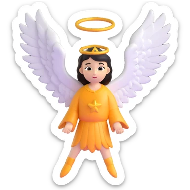 Guardian angel with protective wings sticker