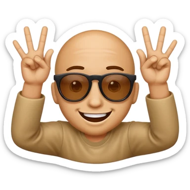 Sunglasses emoji throwing up gang signs  sticker