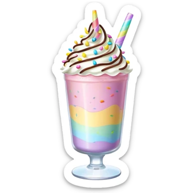 Rainbow Unicorn Milkshake sticker