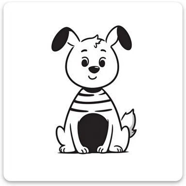 Labubu character icon in a hand-drawn doodle style, playful, sketchy lines, simple background sticker