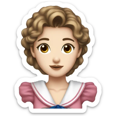 Sailor Moon with brown hair, brown eyes, fair skin sticker