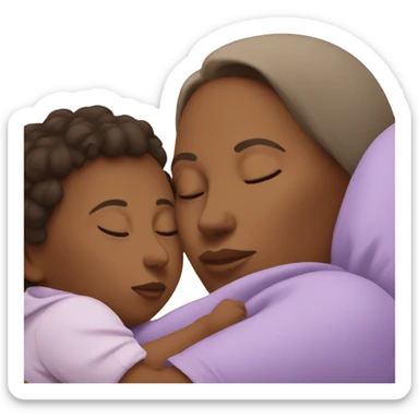 Mom with baby sleeping sticker