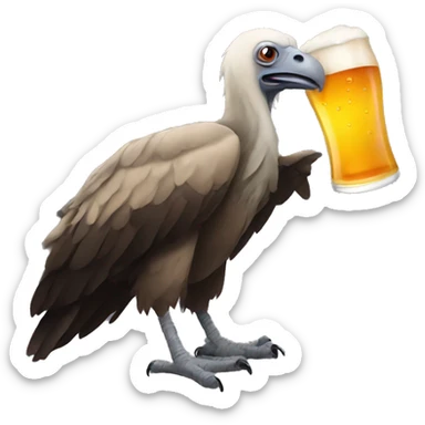Vulture with beer sticker