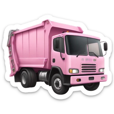 Pink garbage truck sticker