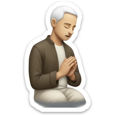 white man pray sticker