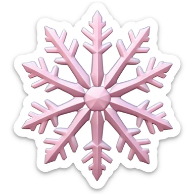 snow flake pale pink 3d icy texture sticker