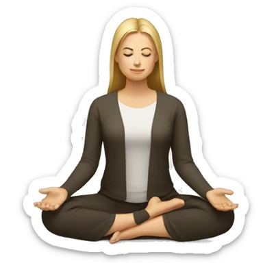 european woman meditating sticker