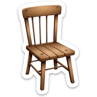 Wooden chair with only 3 legs sticker