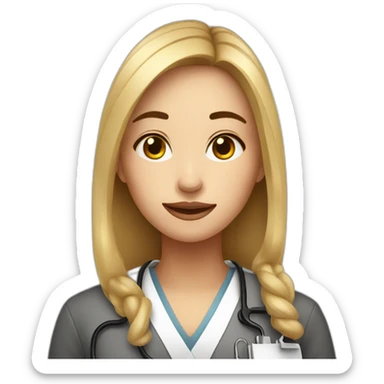 Medical female student with a small mole on the Left side of her mouth  sticker