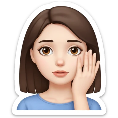 pale brunette girl face palm sticker