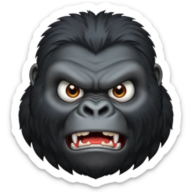 A black gorilla angry face sticker