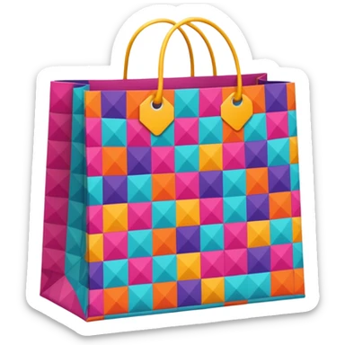 aesthetic shopping bag with pattern sticker