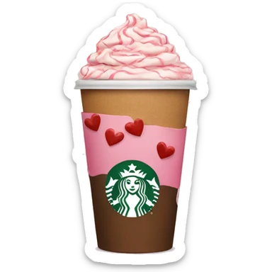 starbucks coffee with hearts sticker
