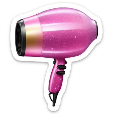 Pink ombre hair dryer with glitter  sticker