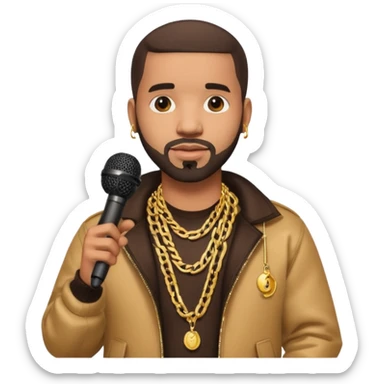 drake with microphone sticker
