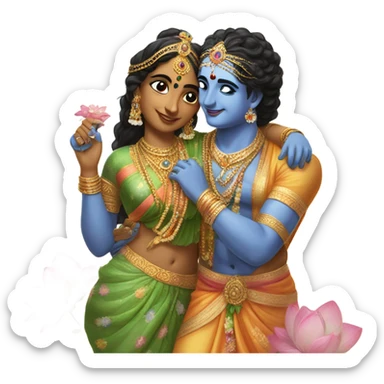 Krishna and Radha sticker
