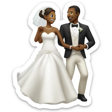 Bride and groom damce sticker