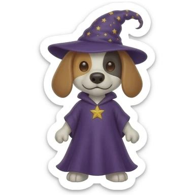 Dog wizard sticker