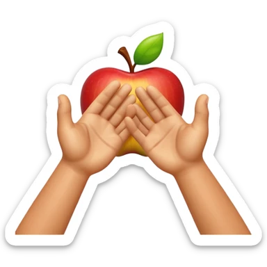 A 3D Apple-style emoji of two different cartoon hands clapping together in a fun "high five" gesture, only the hands are visible, surrounded by small motion lines and spark effects, radiating cheerful and playful energy, colorful and vibrant design sticker