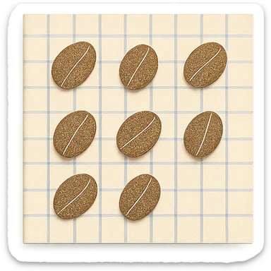 coffee bean pattern grid paper background for journaling, soft pastel style, transparent background sticker